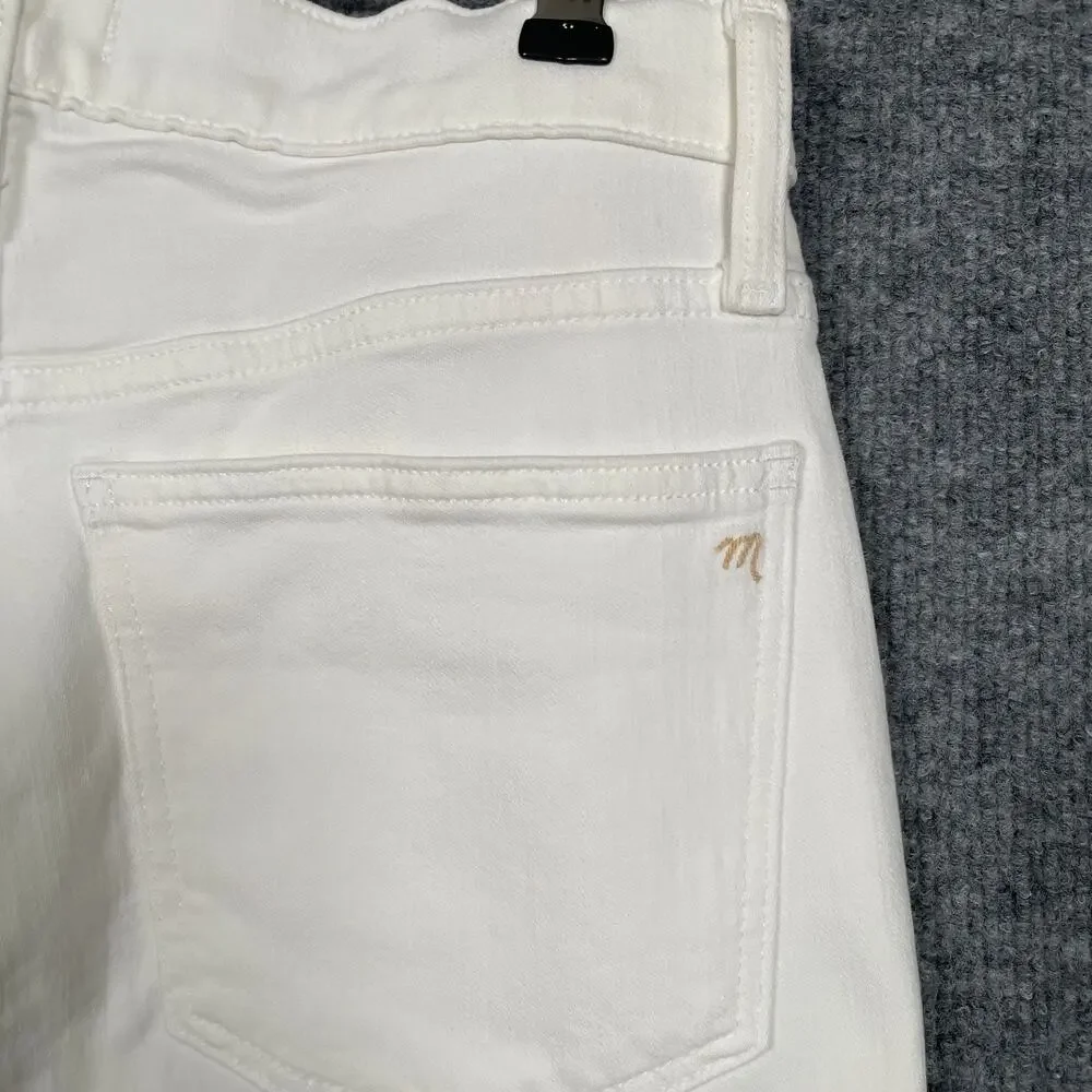 New Madewell Womens W26 Stovepipe Jeans White High Rise Ankle Length‎ Pockets